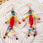 Resin Beaded Dangle Earrings Ethnic Bohemian Style Perfect for‎ Parties & Casual Photo 6