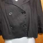 DKNY Black Donna Karan New York Cropped Linen Jacket Size Small Photo 2