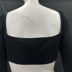 Princess Polly Princess‎ Polly 10 Black Wired Straight Neckline Becca Long Sleeve Crop Top Photo 6