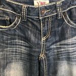 Ymi  Dark Wash and White Stitching  Straight Leg Jeans Photo 4