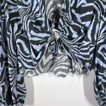 Ganni  Tiger print‎ tie front blouse Photo 5