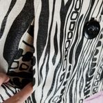 WD.NY ABSTRACT ART TO WEAR LINEN BLEND BUTTON FRONT BLAZER CARDIGAN 8 METALLIC Black Photo 8