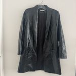 Alice + Olivia  Kylie Embossed Faux Leather Jacket Blazer in Black Size: XS Photo 3