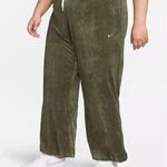 Nike  Sportswear Women's Terry Pants Plus Size 2X High Rise Wide-Leg Green Lounge Photo 0