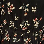 Madewell Size L Posy Floral Gathered Neck Ruffle Midi Dress Black M6285 Photo 3