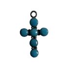 W R Sterling Silver Turquoise Cross Pendent Native American Vintage Jewelry Blue Photo 0