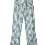 Sundance | Gigi Pant in Green White Plaid Cotton Straight Leg Pockets | M Size M Photo 0