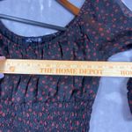 Abercrombie & Fitch Floral Puff Sleeve Top XS Women Crop Peasant Y2K Black 90's Photo 10