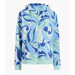 Hill House Allie Zip Up Sweatshirt Hoodie Kaleidoscopic Beach Blue Fleece S NWT Photo 2