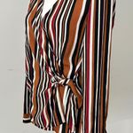 Lulus McKenna Women’s Woven Wrap Top Multi Striped Long Sleeves V-Neck Small Photo 12