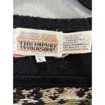 Vintage The Import Workshop Floral Knit Sweater Vest Button Front Large Black Photo 2