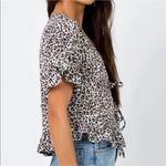 Princess Polly Arman Animal Print Cropped Tie Top Ruffle Hem Size 6 Photo 2
