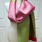 Unique Beautiful Lilac/Sage Silk Scarf Photo 0