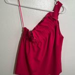 ZARA  One Shoulder Top Bright Pink Ruffle M Photo 3