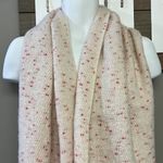 LC Lauren Conrad  Women’s Cream and Red Wool Scarf with Tassels Photo 3