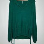Free People Teal Optimistic Linen Blend Hoodie Size XS Photo 2