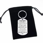 Engraved Silver Stainless Steal 'Remember I Love You Mom' Message Keychain Photo 0