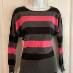 Rue 21 GUC Tri-Striped Pink Black & Grey Sweater sz Small Photo 1