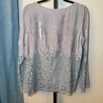 Sundance  Velvet Lace Long Sleeve Blouse Gray Size‎ Small Photo 3
