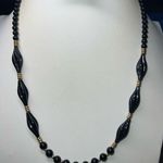 Monet Vintage Twist Bead Beaded Necklace Black Photo 0