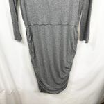 Athleta  Large Solstice Dress Gray Cowl Neck Long Sleeve Ruched Wool Blend 1186 Photo 4