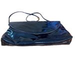 Vintage Black Vegan Patent Leather Envelope Purse Photo 2
