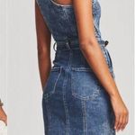 Retrofete Dress Womens XS Denim Fitted Belted Festival Boho Fringe Cowgirl Jean Blue Photo 1