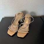 Dream Paris Dream Pairs Heels Block Strappy Square Open Toe Rose Gold Rhinestone Sandals 6.5 Photo 1