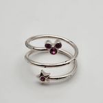 Disney  Silver Tone Mickey Mouse & Star Pink Rhinestones Wrap Ring Photo 4