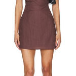 SNDYS x Revolve Romi Chocolate Brown Classic Lightweight Linen Dress NWT Small Photo 0