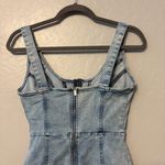 Guess  y2k acid wash denim bustier front slit bodycon sleeveless dress small Photo 13