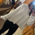 Aeropostale Crop Chenille White Hooded Sweater Photo 0