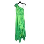 Mac Duggal NWT One Shoulder Bow Asymmetrical Hem Gown in Spring Green Size 4 Photo 7