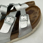 Birkenstock  Betula Women's Silver Leo Leather Sandals Size 265 / 10-10.5 Photo 2