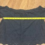 Madewell Small Black Eyelet Off the Shoulder Top Cropped Short Bell Sleeves Photo 3