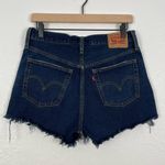 Levi's 501 Dark Wash Button Fly Raw Hem Denim Jean Shorts Size 28 Photo 1