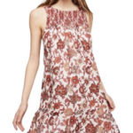 Free People Floral Mini Dress in Red and Cream Photo 0