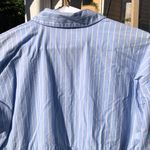 ZARA Blue Cotton Striped Long Sleeved Mini Shirt Dress S Photo 8