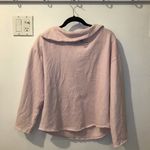 Peace Love World pink sweater Asymmetrical Neck Sweater XS raw hem Photo 7