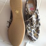 Charlotte Olympia  women's size 35 EU leopard print lace up flat canvas loafers Photo 5