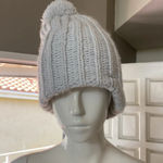 Billabong chunky baby blue knit beanie Pom Pom one size Photo 7