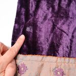 Purple Velvet Iridescent Embroidered Flowers Fairy Scarf Boho Y2K Silk Blend SEE Photo 7