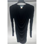 Marciano Vintage  Black Long Sleeve Draped‎ Cowl Neck Dress Size M Photo 3