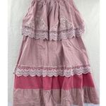 Women’s Pink Crochet Tiered Maxi Skirt Sz M Size M Photo 2