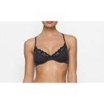 SKIMS NWT  FITS EVERYBODY LACE UNLINED DEMI BRA ONYX 34D Photo 1