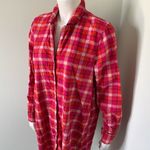 Lands' End Land’s End Pink Plaid Flannel Night Shirt Photo 1