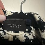 Akris  Black White Houndstooth Linen Faux Leather Trim Blazer Jacket Size 6 Photo 6