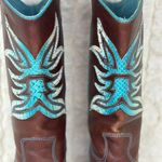 Para Raio Western Barn Hard To Find Brown,Teal Snake Skin Cowboy Boots, Size 7 Brown Photo 12