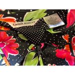 Laura Ashley  Blazer Jacket Large Women Black Zip Collared Polka Dots Floral Photo 9