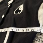 Hippie Rose  Black White Yin and Yang Bomber Varsity Jacket Womens Juniors Small Photo 8
